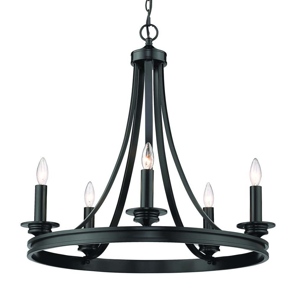 Golden Lighting Saldano 5-light Chandelier in Matte Black
